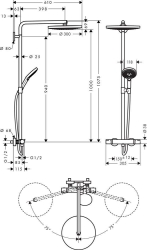 Picture of HANSGROHE Raindance Select S 300 2jet Showerpipe,  27133000