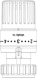 Picture of OVENTROP Thermostat „vindo TD“ 7-28 °C, 0 * 1-5, Flüssig-Fühler, weiß, Art.Nr. : 1013076