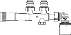 Picture of OVENTROP Anschlussarmatur"Multiblock TQ- RTL", Eck, Rp 1/2 AG, mit "Q-Tech", Art.Nr. : 1184076