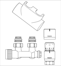 Picture of OVENTROP Anschluss-Sets für Badheizkörper „Multiblock T/Uni SH“, Eck, weiß, Art.Nr. : 1184184