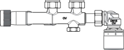 Picture of OVENTROP Anschlussarmatur „Multiblock T-RTL“ Zweirohr, mit zus. RTL-Ventil, G ¾ AG, Eck, Art.Nr. : 1184016