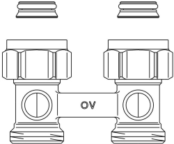 Picture of OVENTROP ZB-Absperrverschraubung „Multiflex F“ G ¾ ÜM x G ¾ AG, Ms, vernickelt, weichdichtend, Art.Nr. : 1015813