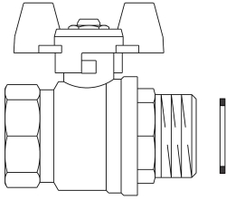 Picture of OVENTROP Kugelhahn für Edelstahl-Verteiler, DN 20, Art.Nr. : 1406383