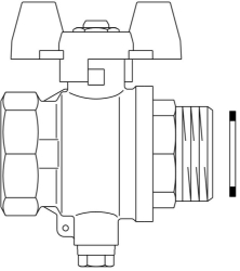 Picture of OVENTROP Kugelhahn DN 25, mit Temperaturfühleranschluss, Art.Nr. : 1406708
