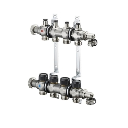 Picture of OVENTROP Edelstahl-Verteiler „Multidis SF“ für Flächenheizung mit integrierten Reguliereinsätzen, für 5 Kreise, Art.Nr. : 1405555