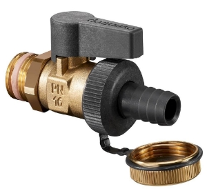 Picture of OVENTROP KFE-Kugelhahn „Optiflex“, Messing mit Schlauchverschr. und Verschlusskappe, G  1/2 AG, Art.Nr. : 1033314