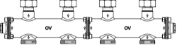 Picture of OVENTROP Modulverteiler „Regumat“ für 2 Heizkreise, DN 25, Art.Nr. : 1351471