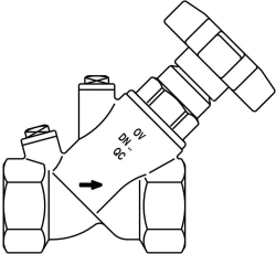 Bild von OVENTROP KFR-Ventil „Aquastrom KFR" IG/IG DN 40, Rp 1 1/2 x Rp 1 1/2, ohne Entleerung, Rg, Art.Nr. : 4205812