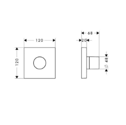 Picture of AXOR ShowerCollection Trio/ Quattro Ab- und Umstellventil 120/120 Square Unterputz, Art.Nr. 10932000
