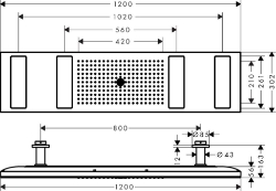 Picture of AXOR ShowerSolutions ShowerHeaven 1200/300 4jet mit Beleuchtung 3700 K, Art.Nr. 10629000