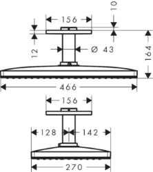 Picture of AXOR ShowerSolutions Kopfbrause 460/300 1jet mit Deckenanschluss, Art.Nr. 35277000