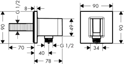 Picture of AXOR ShowerSolutions Portereinheit Square, Art.Nr. 36734000
