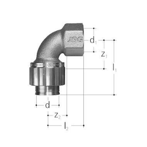 Picture of JRG Sanipex Bogen mit Innengewinde, d  (mm) :20, Art.Nr. : 5521.922