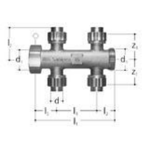 Picture of JRG Sanipex Doppelverteiler 2-fach, d 12mm, Art.Nr. : 5419.212