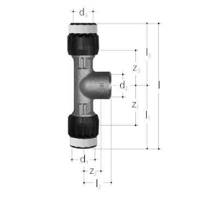 Picture of JRG Sanipex MT T-Stück mit Innengewinde,  GN  (inch) :1∕2, Art.Nr. : 4654.210