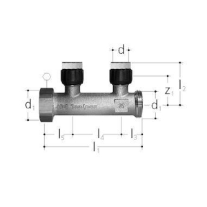 Picture of JRG Sanipex MT Verteiler 2-fach,  d  (mm) :20, Art.Nr. : 4640.220