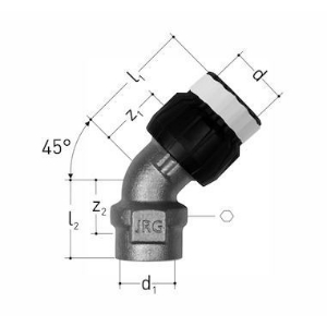 Picture of JRG Sanipex MT Winkel 45° mit Innengewinde,  d  (mm) :32, Art.Nr. : 4677.310