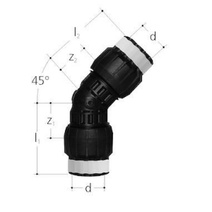 Picture of JRG Sanipex MT Winkel 45°,  d  (mm) :20, Art.Nr. : 4676.020
