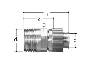 Picture of JRG Sanipex Übergang mit Aussengewinde, d 20(mm), GN 1/2, Art.Nr. : 5480.921