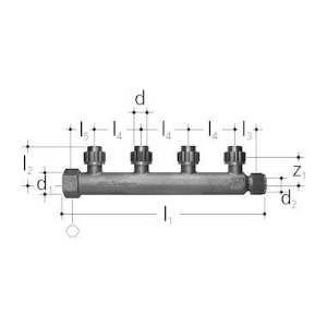 Picture of JRG Sanipex Verteiler 4-fach, d 16mm, Art.Nr. : 5418.416