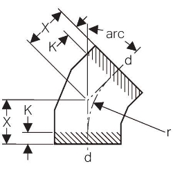 Picture of  Geberit PE Segmentbogen,  Winkel: 15°, DN:300, d[mm]:315, X[cm]:10.3 , Art.Nr. : 372.015.16.1