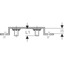 Picture of Geberit Anschlusswinkel 90° vormontiert, zweifach, mit Adapter MeplaFix, DN 15, d MF20 mm, Art.-Nr. 632.855.00.1