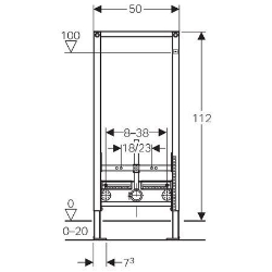 Bild von Geberit Duofix Element für Bidet, 112 cm, universell, Art.Nr. : 111.548.00.1
