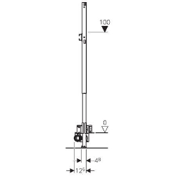 Picture of Geberit Duofix Element für Dusche, 130 cm, mit Wandablauf, Wandarmatur Aufputz, für Estrichhöhe am Einlauf 90–200 mm, Art.Nr. : 111.588.00.1