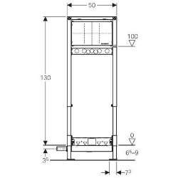 Picture of Geberit Duofix Element für Dusche, 130 cm, mit Wandablauf, Wandarmatur Unterputz, für Estrichhöhe am Einlauf 65–90 mm, Art.Nr. : 111.585.00.1