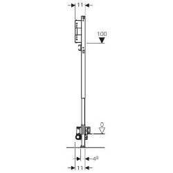 Picture of Geberit Duofix Element für Dusche, 130 cm, mit Wandablauf, Wandarmatur Unterputz, für Estrichhöhe am Einlauf 65–90 mm, Art.Nr. : 111.585.00.1