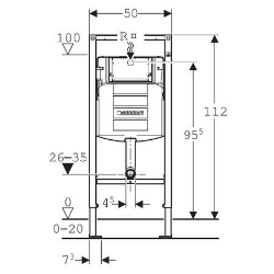 Picture of Geberit Duofix Element für Kinder- und Kleinkinder-Stand-WC, 112 cm, mit Sigma Unterputzspülkasten 12 cm, Art.Nr. : 111.915.00.5