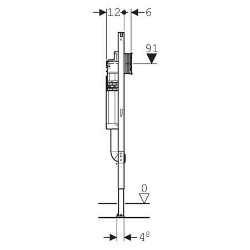 Picture of Geberit Duofix Element für Kinder- und Kleinkinder-Stand-WC, 112 cm, mit Sigma Unterputzspülkasten 12 cm, Art.Nr. : 111.915.00.5