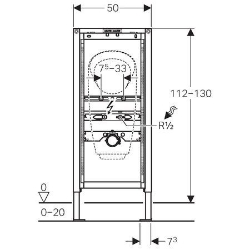 Picture of Geberit Duofix Element für Urinal, 112–130 cm, universell, für integrierte Urinalsteuerung, Art.Nr. : 111.628.00.1