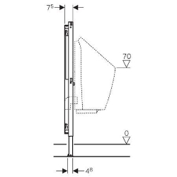 Picture of Geberit Duofix Element für Urinal, 112–130 cm, universell, für integrierte Urinalsteuerung, Art.Nr. : 111.628.00.1