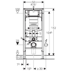 Picture of Geberit Duofix Element für Wand-WC, 112 cm, mit Sigma Unterputzspülkasten 12 cm, Art.Nr. : 111.309.00.5