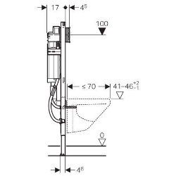 Picture of Geberit Duofix Element für Wand-WC, 112 cm, mit Sigma Unterputzspülkasten 12 cm, barrierefrei, Art.Nr. : 111.351.00.5
