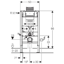Picture of Geberit Duofix Element für Wand-WC, 98 cm, mit Omega Unterputzspülkasten 12 cm, Art.Nr. : 111.032.00.1