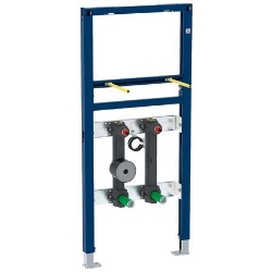 Picture of Geberit Duofix Element für Waschtisch, 112 cm, Standarmatur, mit einer Wasserzählerstrecke und einer Wasserstrecke mit Unterputzabsperrventil JRG LegioStop® und Anschluss-T-Stück, Art.Nr. : 111.571.00.1
