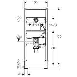 Picture of Geberit Duofix Element für Waschtisch, 130 cm, Wandarmatur mit Unterputzfunktionsbox, mit Unterputzsiphon, Art.Nr. : 111.564.00.1
