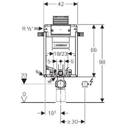 Picture of Geberit Kombifix Element für Wand-WC, 98 cm, mit Omega Unterputzspülkasten 12 cm, Art.Nr. : 110.012.00.1