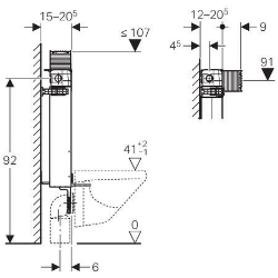 Picture of Geberit Kombifix Element für Wand-WC, 98 cm, mit Omega Unterputzspülkasten 12 cm, Art.Nr. : 110.012.00.1