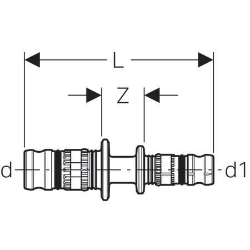 Picture of Geberit Mepla Reduktion, DN 65 / 50, d 75 mm, Art.-Nr. 628.655.00.5