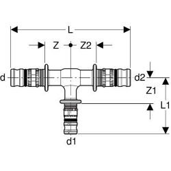 Picture of Geberit Mepla T-Stück reduziert, DN 12 / 15 / 12, d 16 mm, Art.-Nr. 622.313.00.5