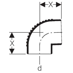 Picture of Geberit Silent-db20 Bogen 88.5°,  DN:90, d[mm]:90, X[cm]:8, Art.Nr. : 308.880.14.1
