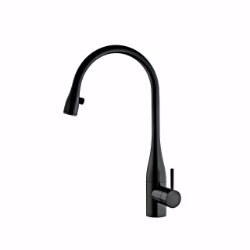 Picture of KWC EVE Küche schwarz verchromt A 225 Hebelmischer Auszugauslauf verdeckt Neoperl Caché integr, schwarz-verchromt, seitenbed., flex.PEX 3/8", mit Steckernetzteil Z.635.582, Art.Nr. : 10.121.103.151FL