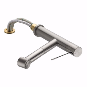 Picture of KWC ONO Küche edelstahl A 220 Hebelmischer Auszugbrause mit SprayClean bis 700 mm ausziehbar PowerC, stahl, flex-PEX 3/8",wegnehmb., Art.Nr. : 10.151.053.700FL