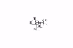 Picture of KWC chromeline Wandanschluss absperrbar exzentrisch 4 mm Gewinderosette, Chromeline exz.4mm absperrbar, Art.Nr. : K.30.90.01.000.43