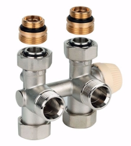 Picture of Honeywell Resideo Ventil für Kompaktheizkörper, Therafix Universal, 2-Rohr, 3/4 Euroconus, chrom, Art.Nr. : V2473EDCSY015
