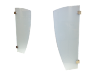 Picture of URIMAT Trennwand ESG-Glas, weiss (mit Logo URIMAT ) inklusive Montage-Kit, Art.Nr. : 35.202