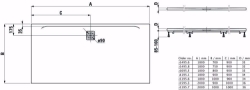 Picture of Laufen PRO - Duschwanne, aus Verbundwerkstoff Marbond, aus Verbundwerkstoff Marbond, superflach, rechteckig, Ablauf an langer Seite, 2000 x 900 x 35,  078, anthrazit matt , Art.Nr. : H2159530780001